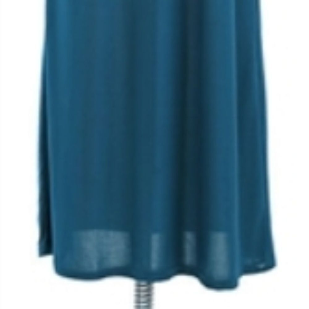 Jon & Anna Womens Small Teal Strappy Sleeve Fringe Tassels A-Line Maxi Dress - Picture 5 of 6